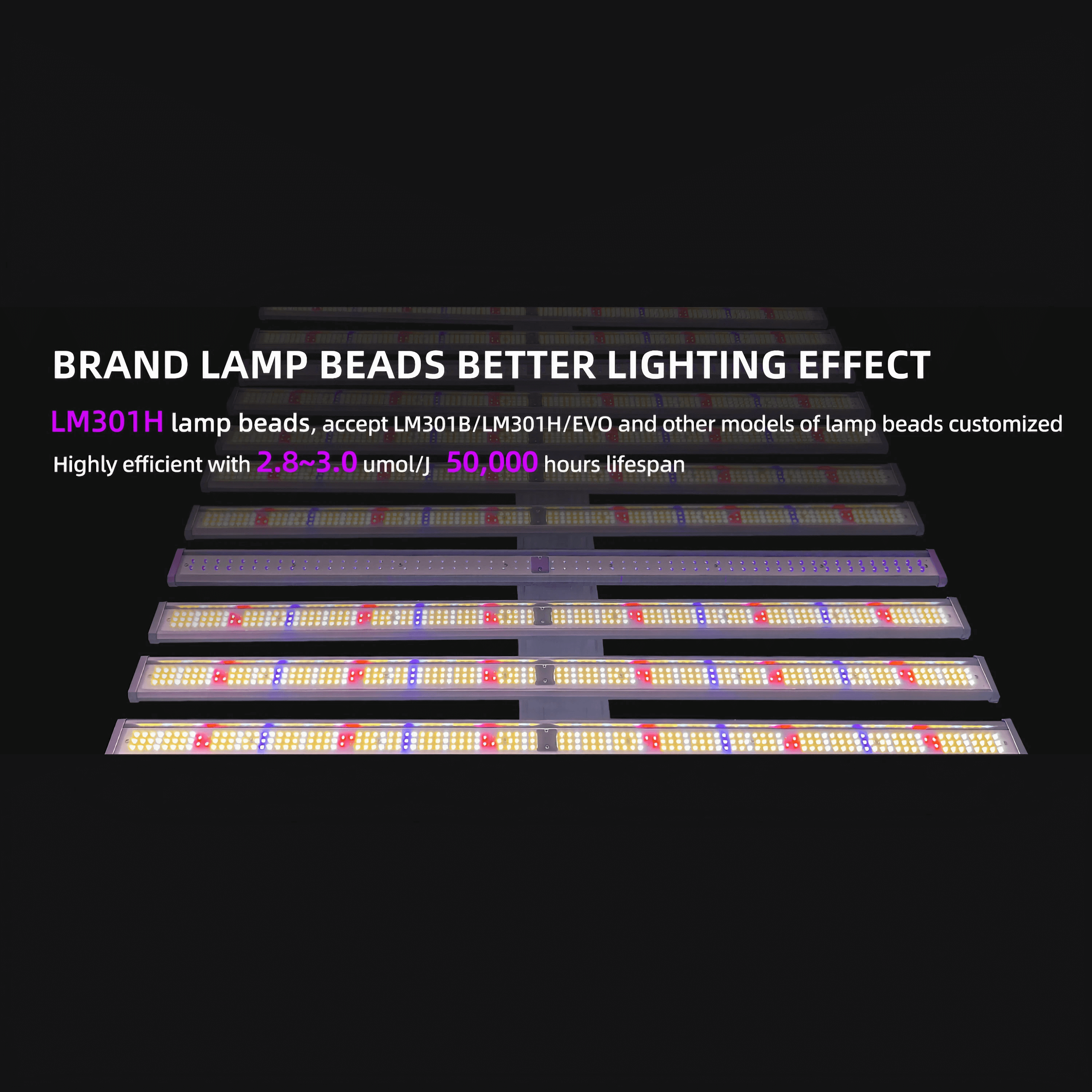 1060W LED Grow Light 4x4ft Coverage Full Spectrum White Light+460nm+660nm+730nm+395nm - Detachable