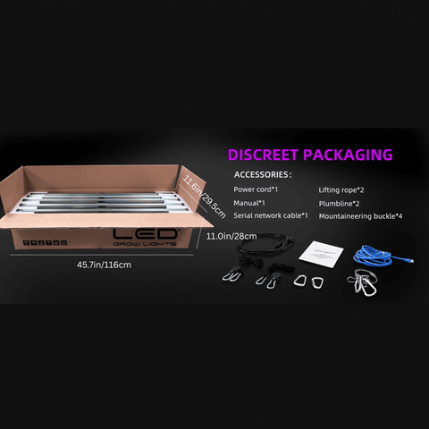 1060W LED Grow Light 4x4ft Coverage Full Spectrum White Light+460nm+660nm+730nm+395nm - Detachable