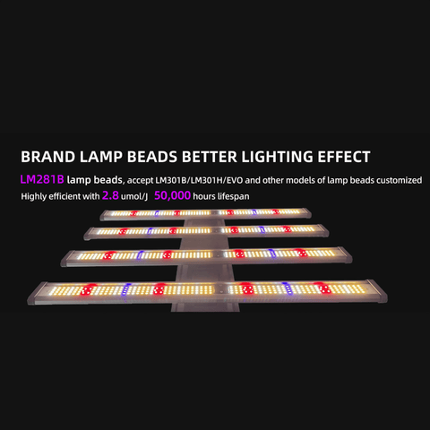 240W LED Grow Light - Full Spectrum White + 460nm + 660nm + 730nm - 2x2ft Coverage - Detachable