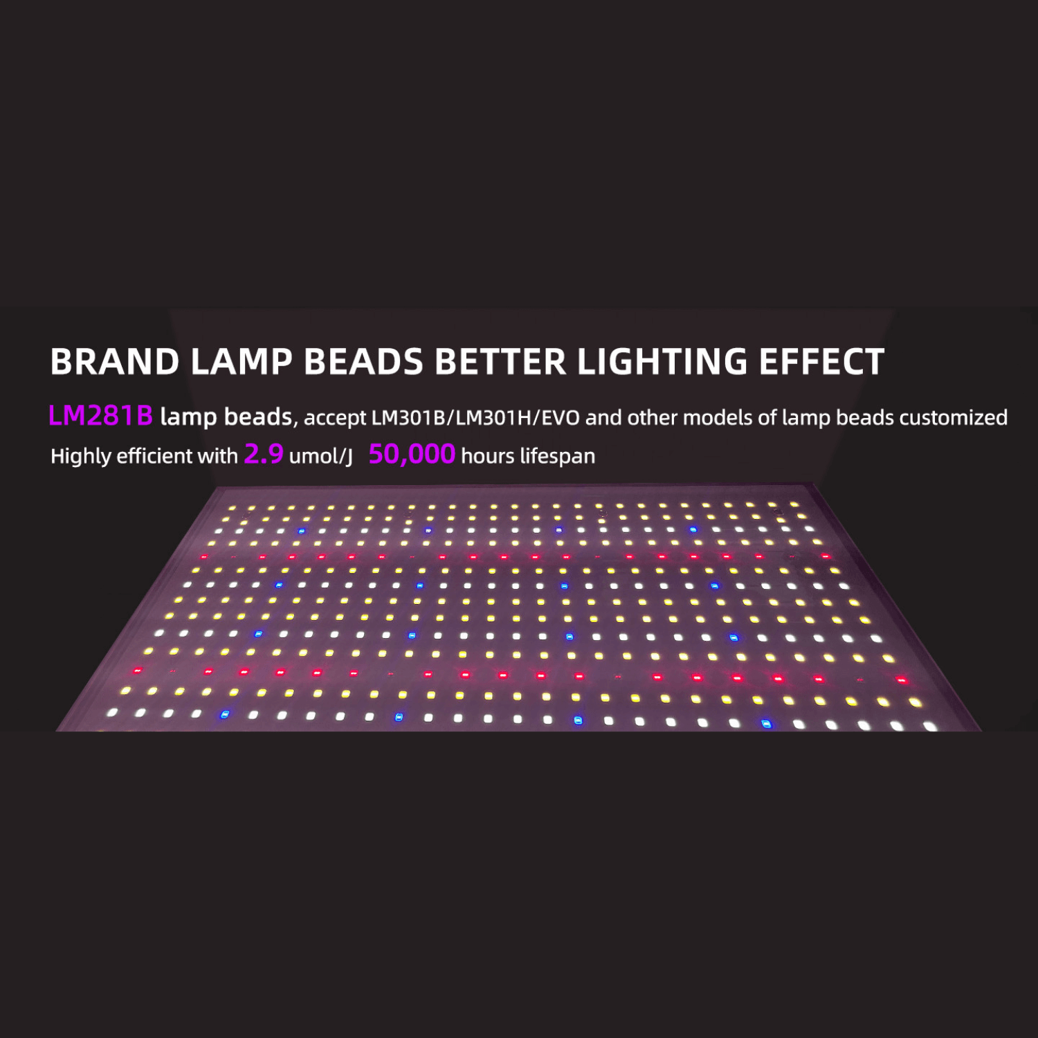 300W LED Grow Light - Quantum Board, 3x3ft Coverage, 3000k+6500k+660nm+730nm+460nm