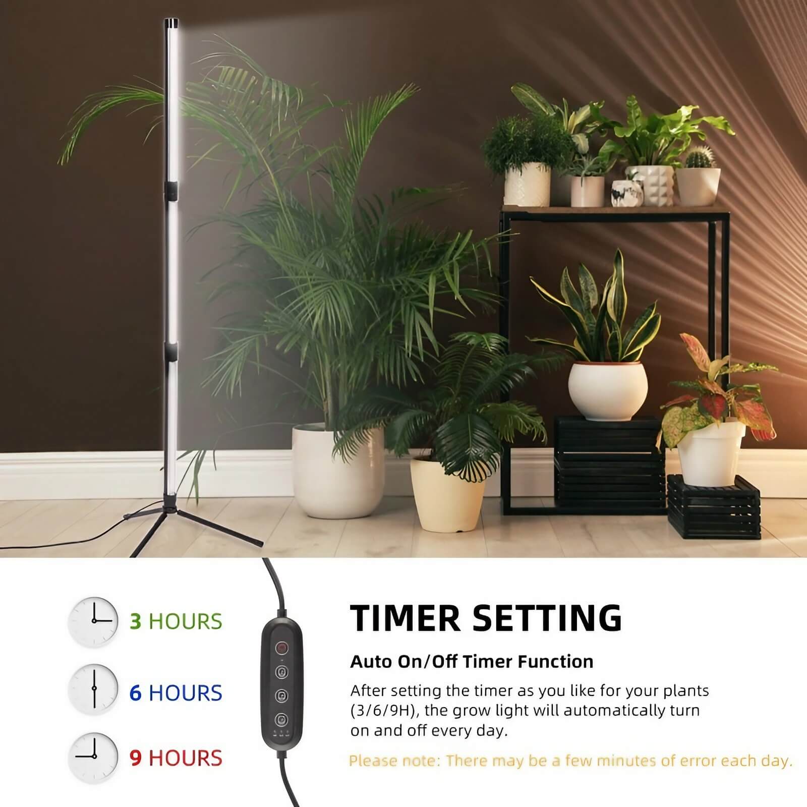 32W Full Spectrum Growing Lamp Lights - Adjustable 3-9-12H Cycle Timer