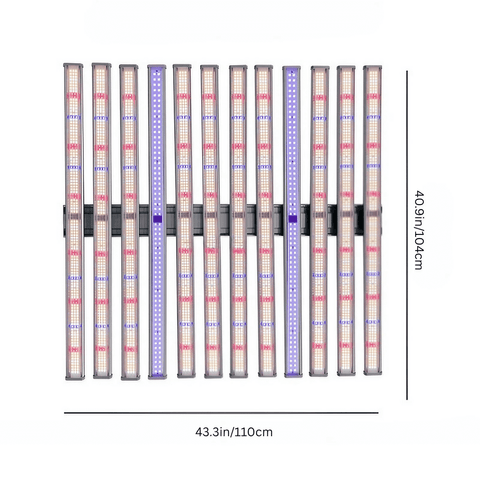 1060W LED Grow Light 4x4ft Coverage Full Spectrum White Light+460nm+660nm+730nm+395nm - Detachable