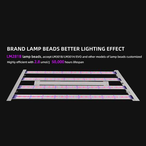 450W LED Grow Light - Three Channel - Full Spectrum White Light+460nm+660nm+730nm+395nm - 2X4FT Coverage