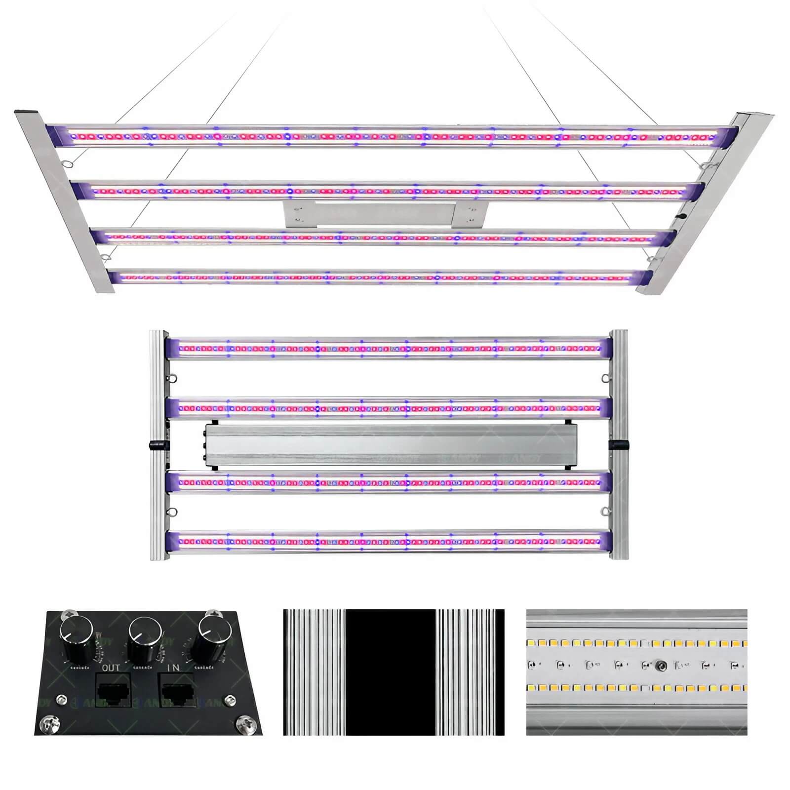 450W LED Grow Light - Three Channel - Full Spectrum White Light+460nm+660nm+730nm+395nm - 2X4FT Coverage