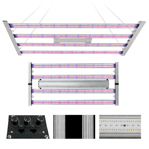 450W LED Grow Light - Three Channel - Full Spectrum White Light+460nm+660nm+730nm+395nm - 2X4FT Coverage