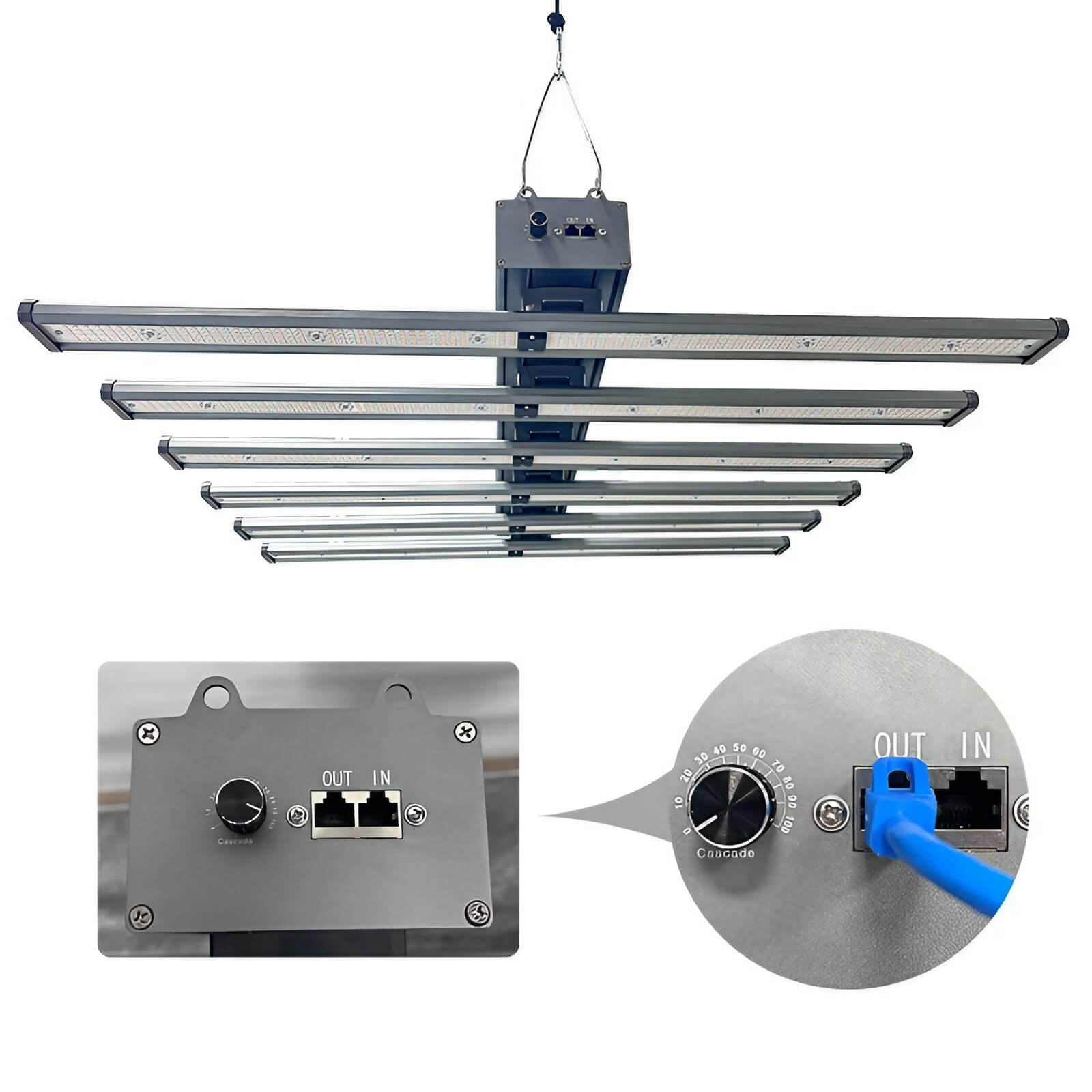 500W LED Grow Light - Full Spectrum - 3x3ft Coverage - Detachable - White + 460nm + 660nm + 730nm