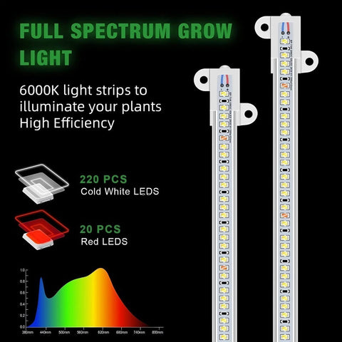 5W Full Spectrum Plant Stand Grow Lights with 3″-9″-12″ Cycle Timer