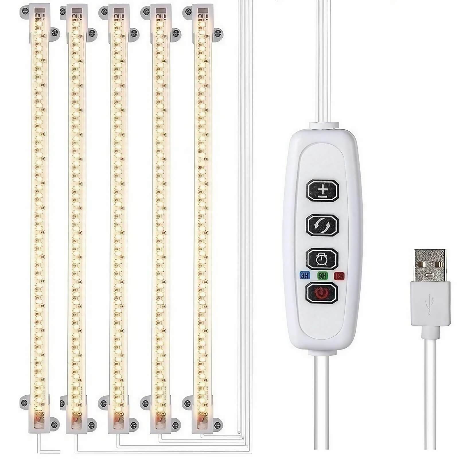 5W Full Spectrum Plant Stand Grow Lights with 3″-9″-12″ Cycle Timer