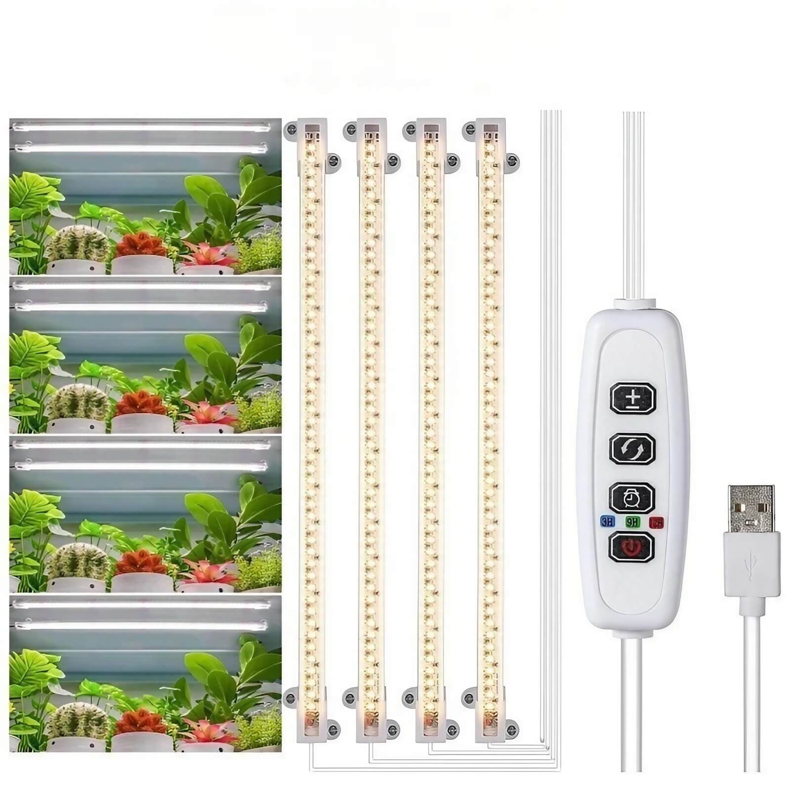 5W Full Spectrum Plant Stand Grow Lights with 3″-9″-12″ Cycle Timer