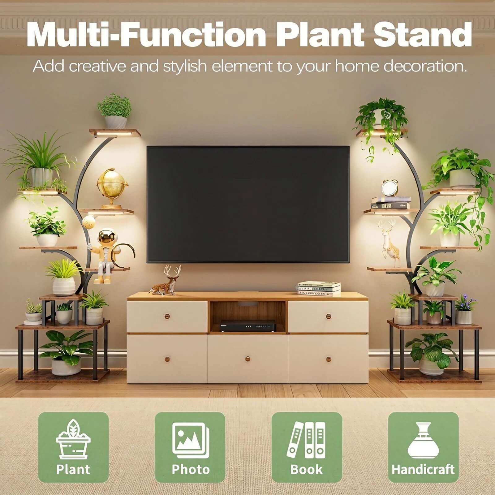 5W Full Spectrum Plant Stand Grow Lights with 3″-9″-12″ Cycle Timer
