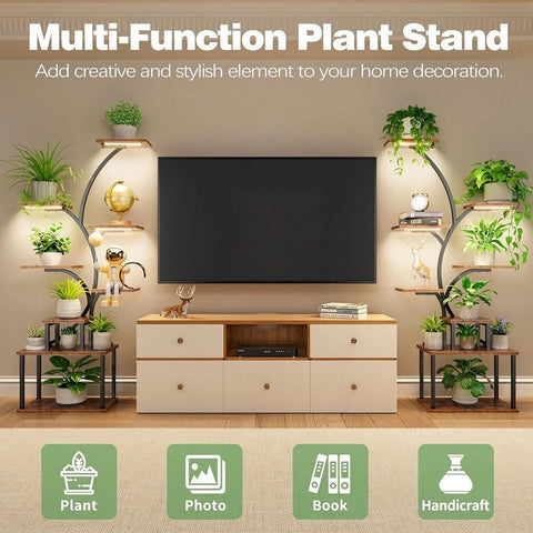 5W Full Spectrum Plant Stand Grow Lights with 3″-9″-12″ Cycle Timer