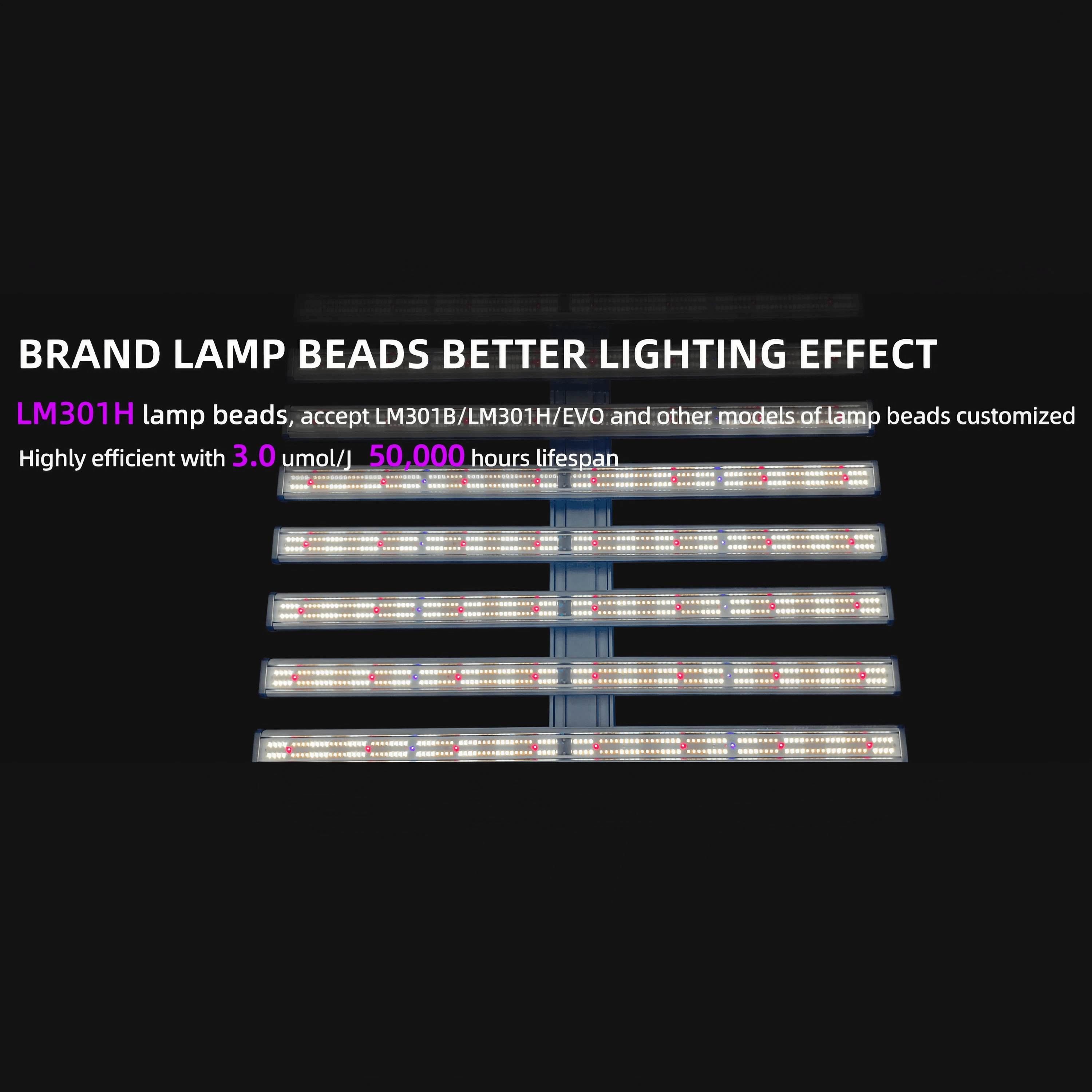 Detachable 1000W LED Grow Light - 4x4ft Coverage - Full Spectrum White Light/301H+660nm/3535+730nm/3535+395nm/3535