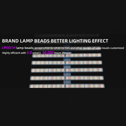 Detachable 1000W LED Grow Light - 4x4ft Coverage - Full Spectrum White Light/301H+660nm/3535+730nm/3535+395nm/3535