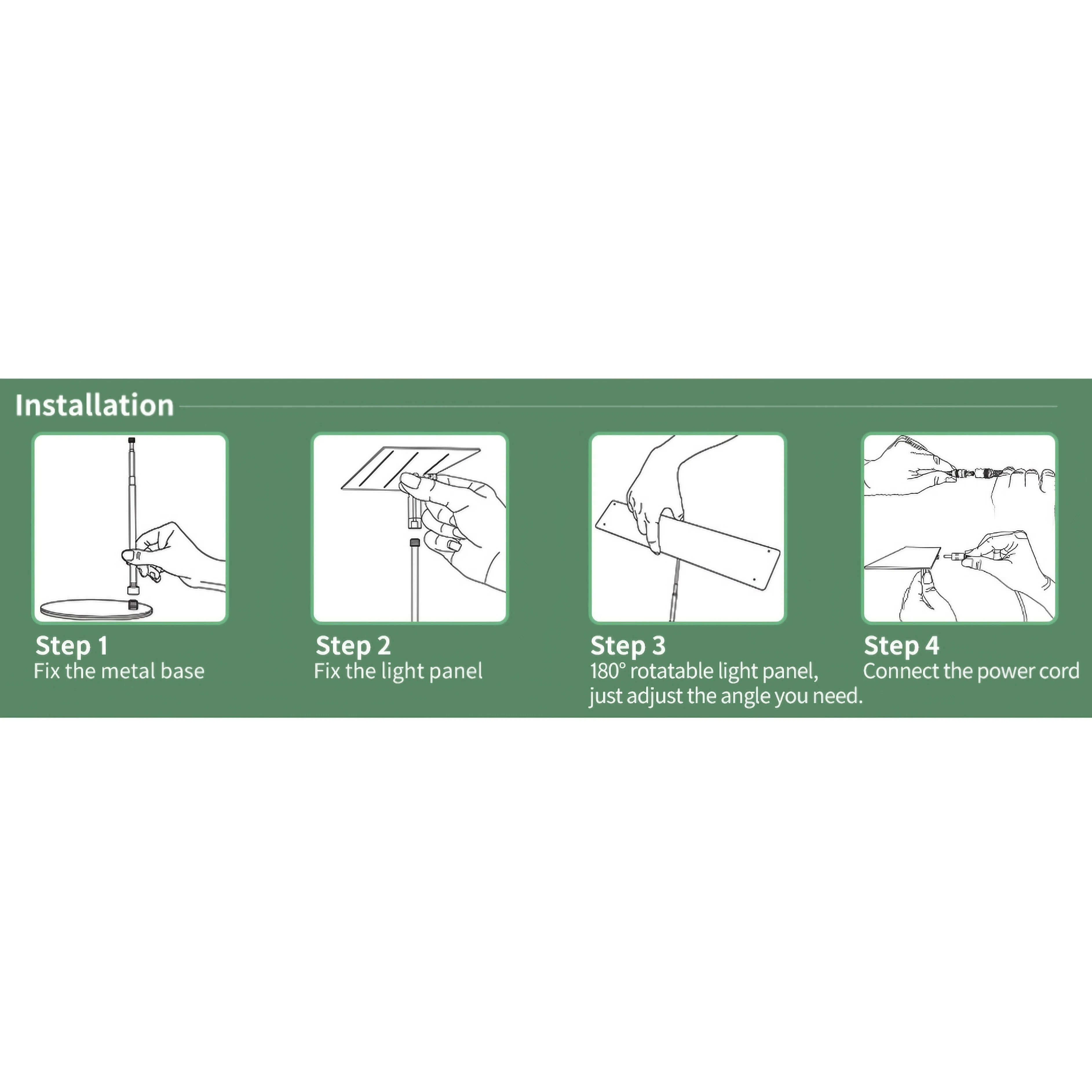 Full Spectrum 10W Tabletop Grow Light - Adjustable 4/8/12 hr Cycle Timer