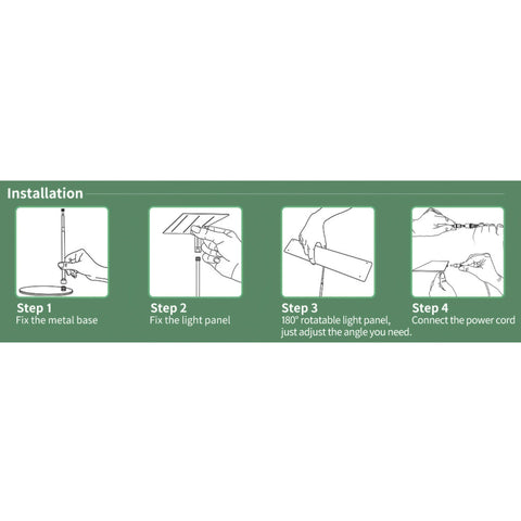 Full Spectrum 10W Tabletop Grow Light - Adjustable 4/8/12 hr Cycle Timer