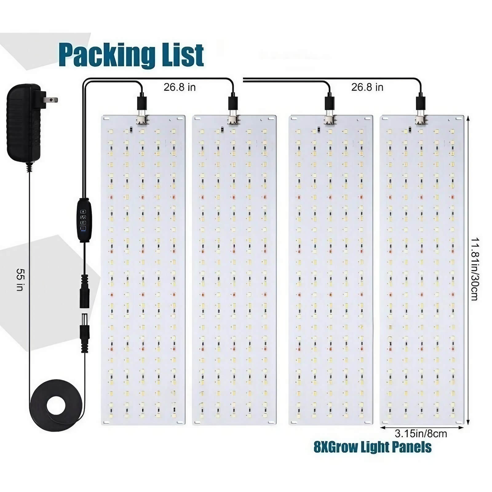 Full Spectrum 11.8W Plant Stand Grow Lights - Timer 3″/9″/12″ Hours