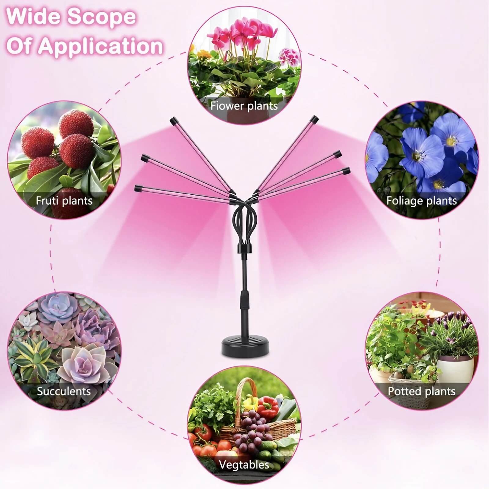 Full Spectrum 11W Tabletop Grow Light - 3″/9″/12″ Timer Settings