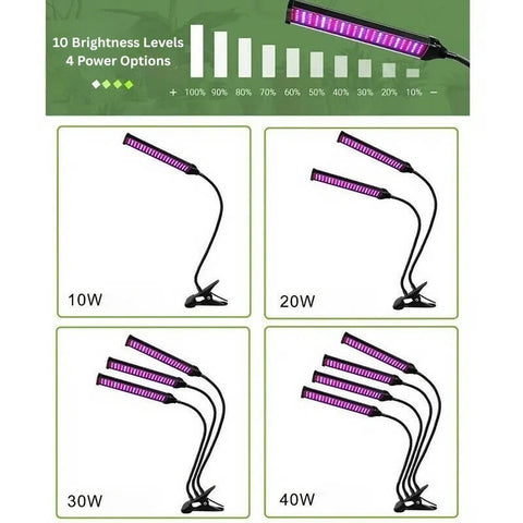 Full Spectrum 13W Tabletop Grow Light with 3-9-12 Hour Timer
