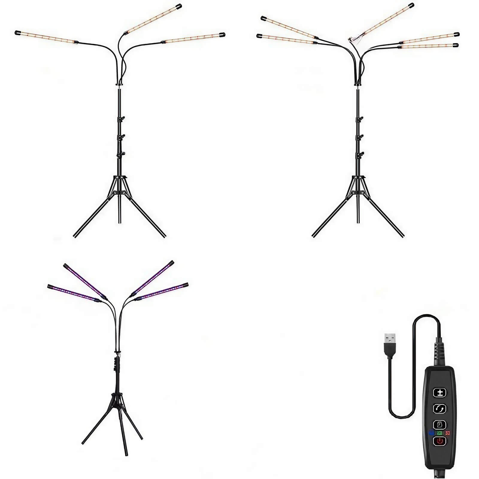 Full Spectrum 14W Growing Lamp Lights with Adjustable 3-9-12 Hour Timer