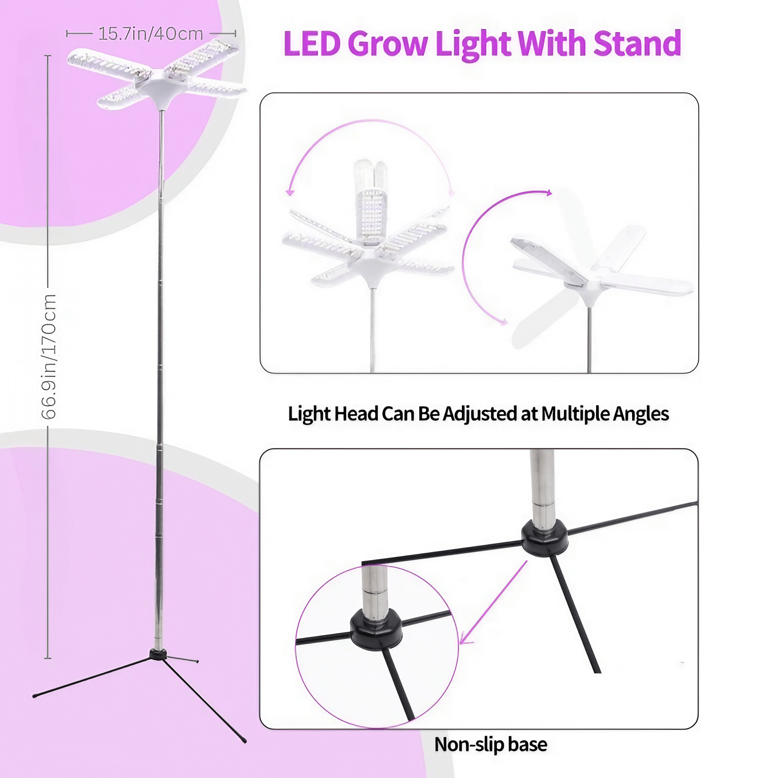 Full Spectrum 20W Growing Lamp Lights - 3/9/12 Hour Cycle Timer