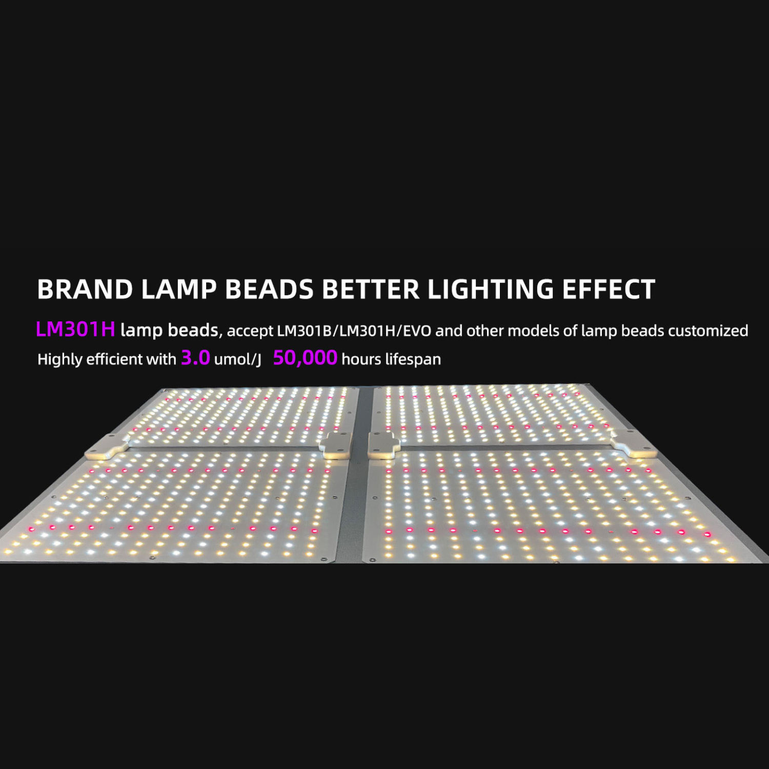 Quantum Board Grow Light - Full Spectrum White 301H +660nm +730nm - Coverage 4x4ft/5x5ft