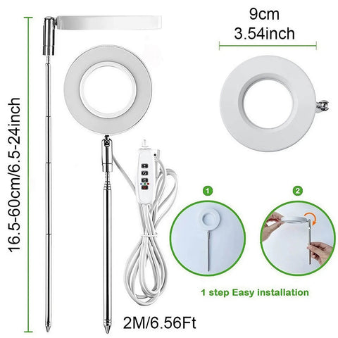 Tabletop Grow Light 5W - Full Spectrum with 3/9/12 Hour Timer