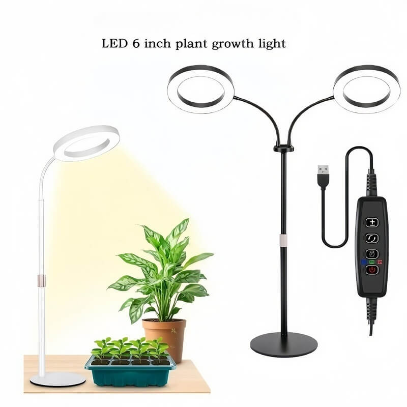 Tabletop Grow Light 12W - Full Spectrum with 3/9/12 Hour Timer