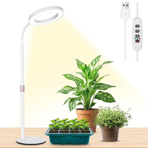Tabletop Grow Light 12W - Full Spectrum with 3/9/12 Hour Timer