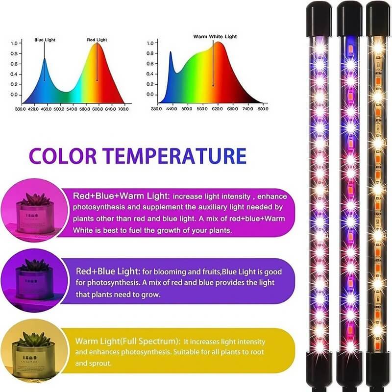 Tabletop Grow Light 5W - Full Spectrum - Adjustable 3/9/12 hr Timer