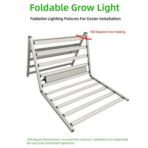 1500W+100W(UV) Tri-fold Dual Channels Dimming LED Foldable Grow Light 4*8(ft)