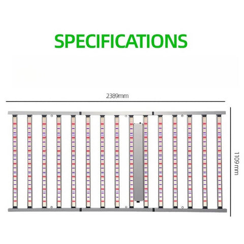 1500W+100W(UV) Tri-fold Dual Channels Dimming LED Foldable Grow Light 4*8(ft)