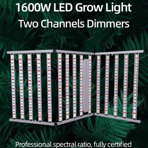 1500W+100W(UV) Tri-fold Dual Channels Dimming LED Foldable Grow Light 4*8(ft)