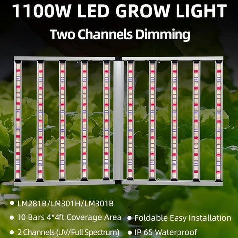 1000W+100W(UV) Foldable Grow Light Dual Channel Dimming 4*6(ft)